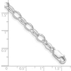 Amore La Vita Sterling Silver Rhodium-plated Polished 5mm Rolo with Lobster Clasp Charm Bracelet