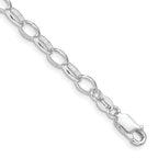 Amore La Vita Sterling Silver Rhodium-plated Polished 5mm Rolo with Lobster Clasp Charm Bracelet
