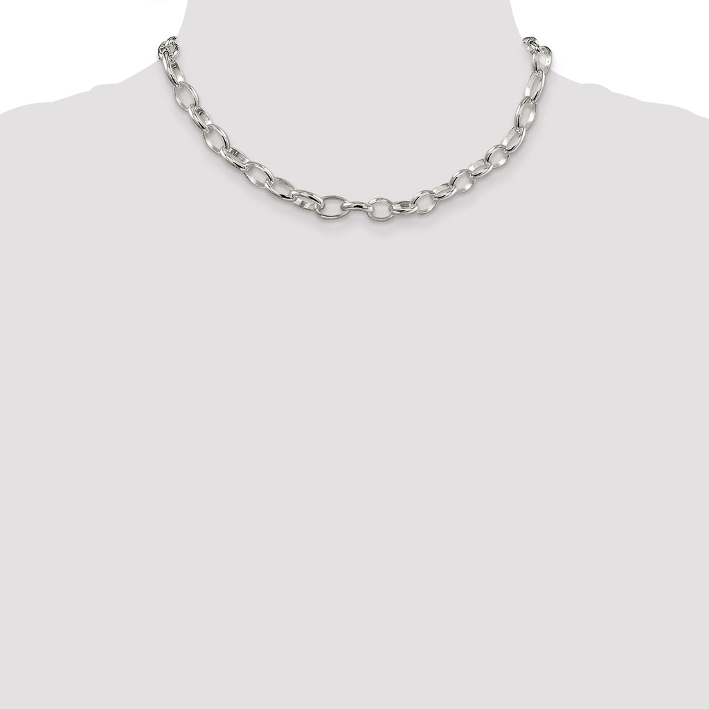 Sterling Silver 8mm Fancy Rolo Chain
