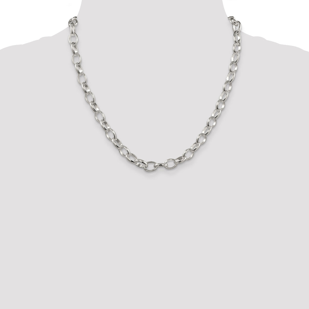 Sterling Silver 8mm Fancy Rolo Chain