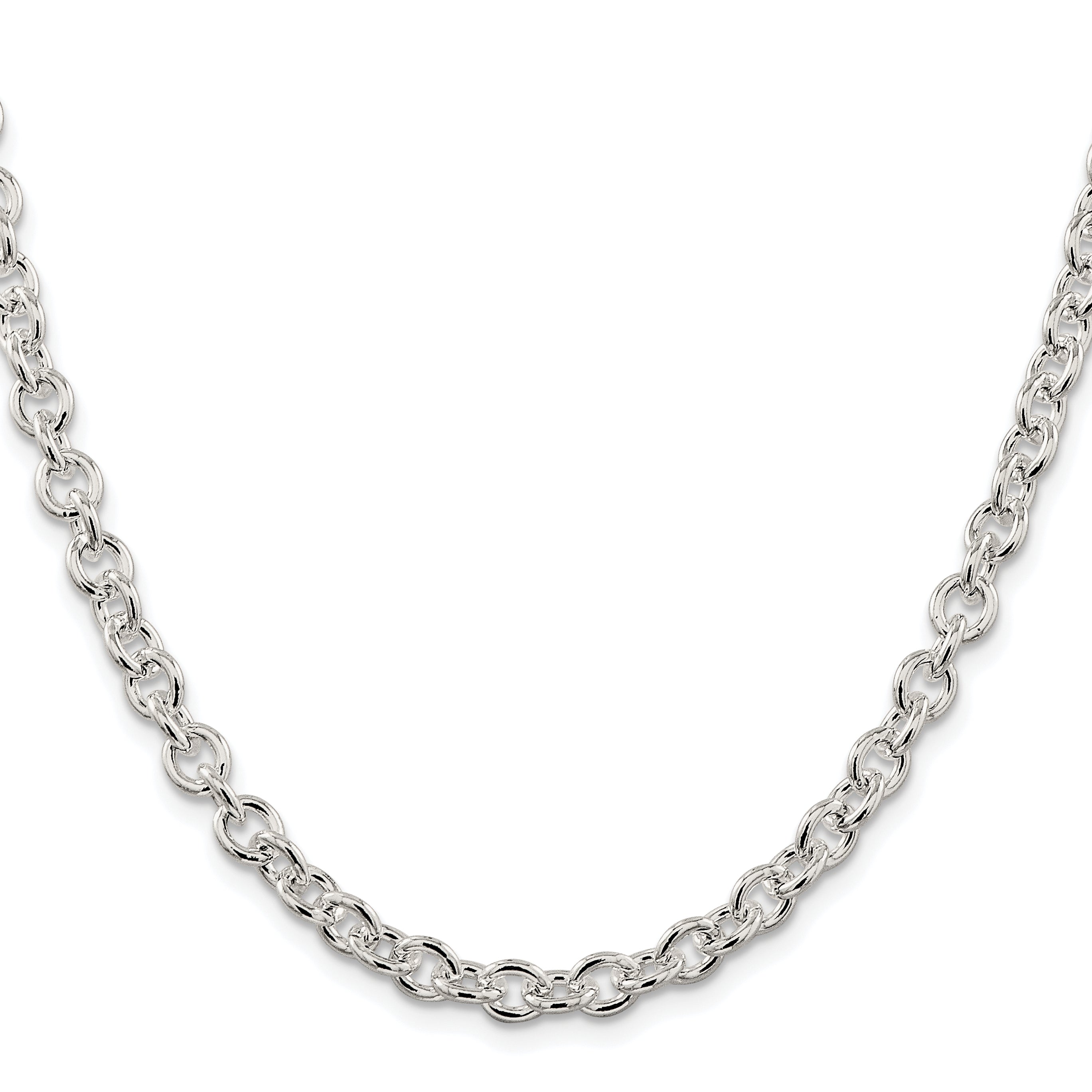 Sterling Silver Rhodium-plated 6.1mm Cable Chain