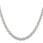 Sterling Silver Rhodium-plated 6.1mm Cable Chain