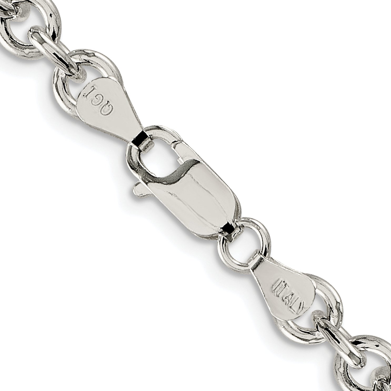 Sterling Silver Rhodium-plated 6.1mm Cable Chain