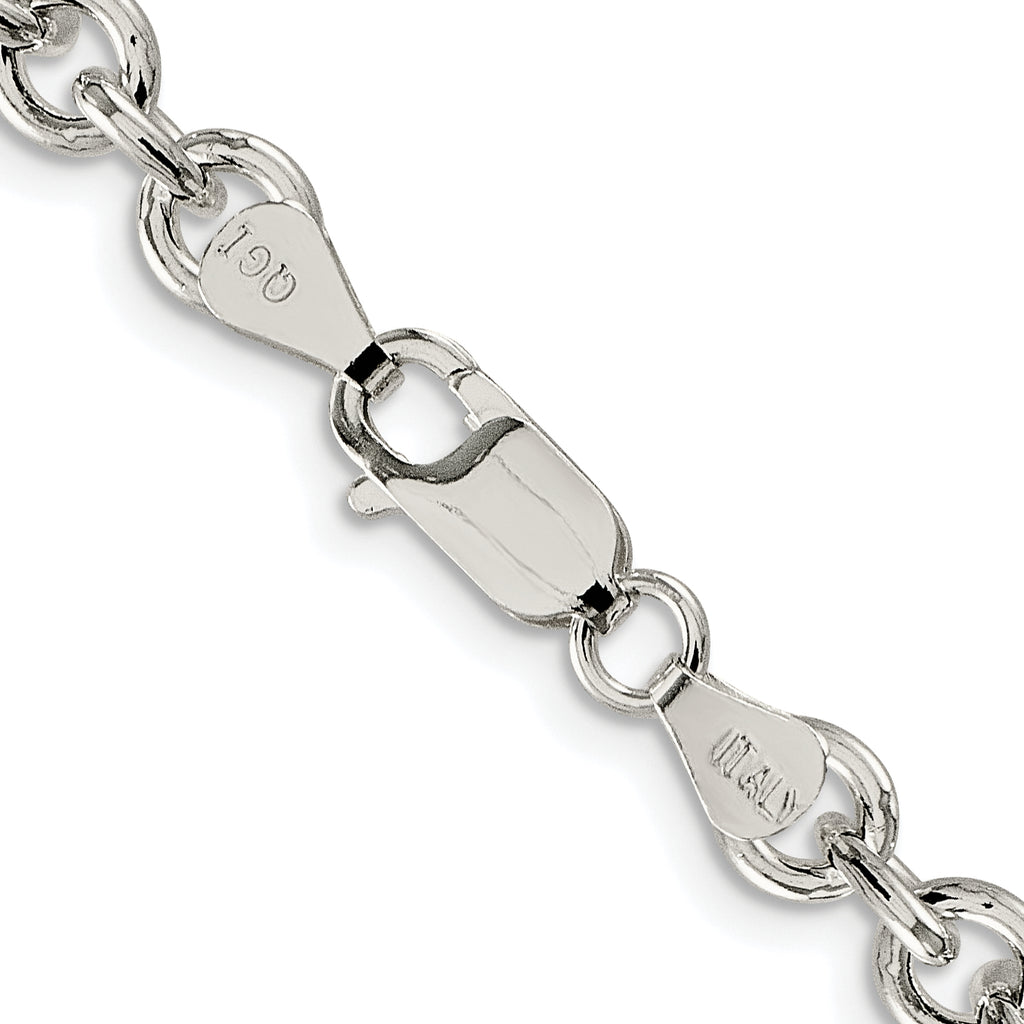 Sterling Silver Rhodium-plated 6.1mm Cable Chain