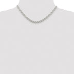 Sterling Silver Rhodium-plated 6.1mm Cable Chain