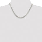 Sterling Silver Rhodium-plated 6.1mm Cable Chain