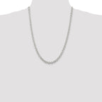 Sterling Silver Rhodium-plated 6.1mm Cable Chain