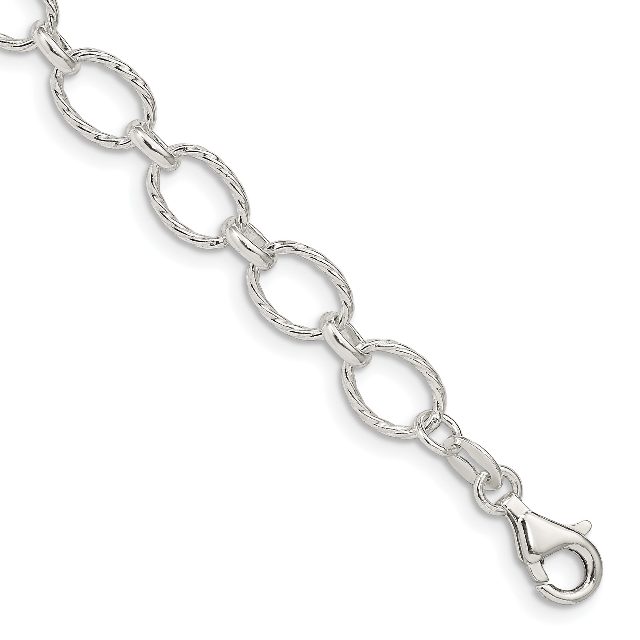 Sterling Silver 6.1mm Fancy Patterned Rolo Chain Main image