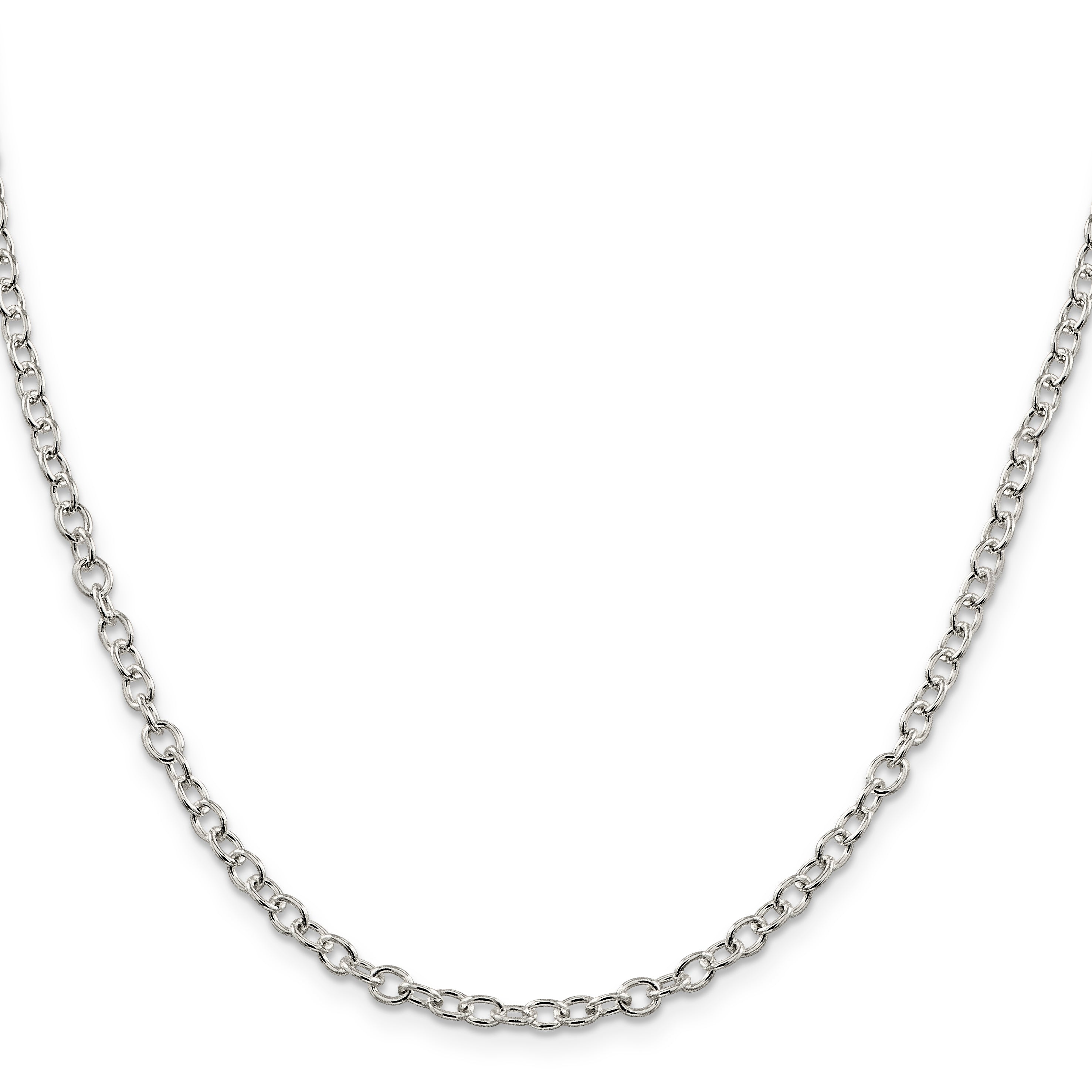 Oval Cable Chain Necklace in Sterling Silver, 3.75mm Secondary image