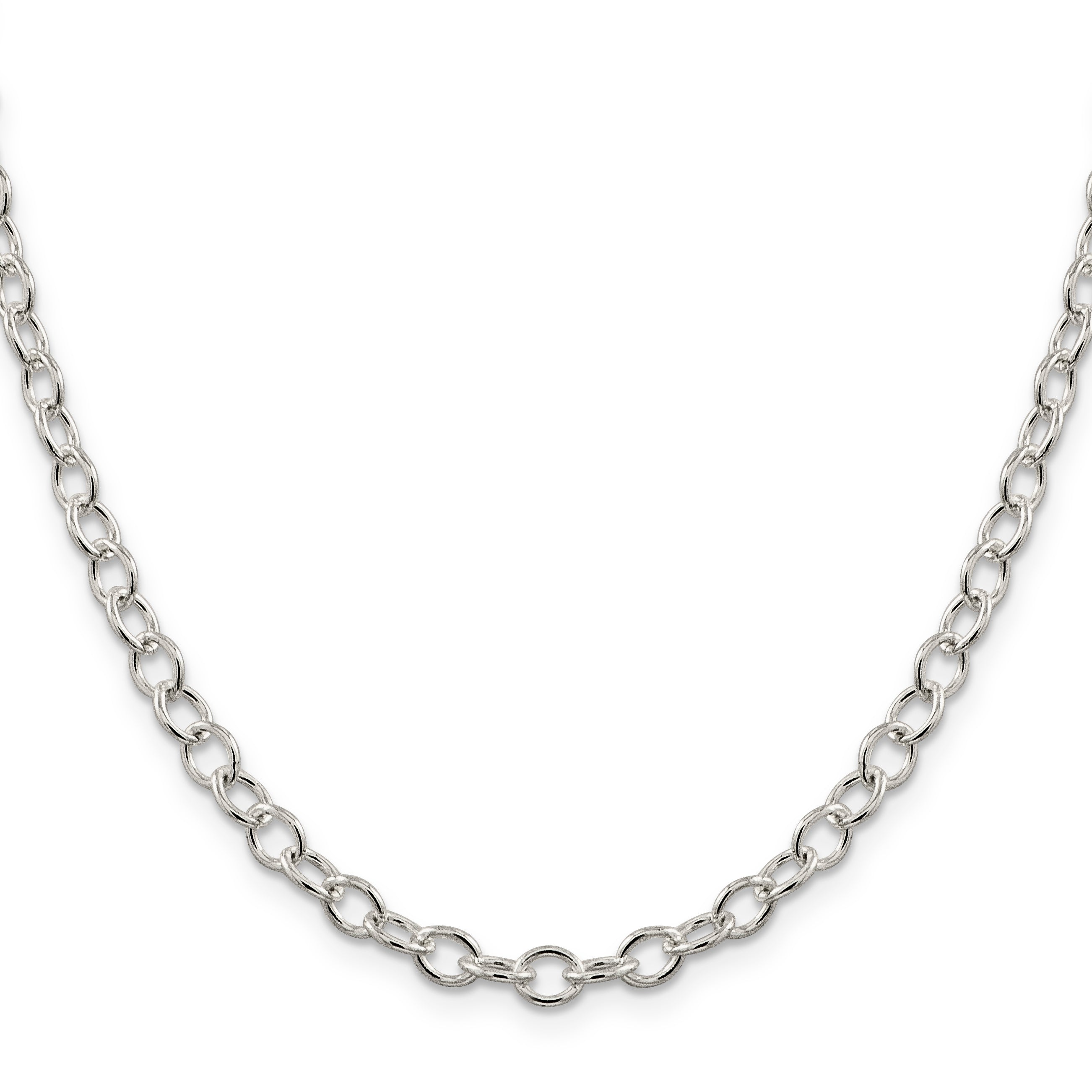 Oval Cable Chain Necklace in Sterling Silver, 5.3mm Secondary image