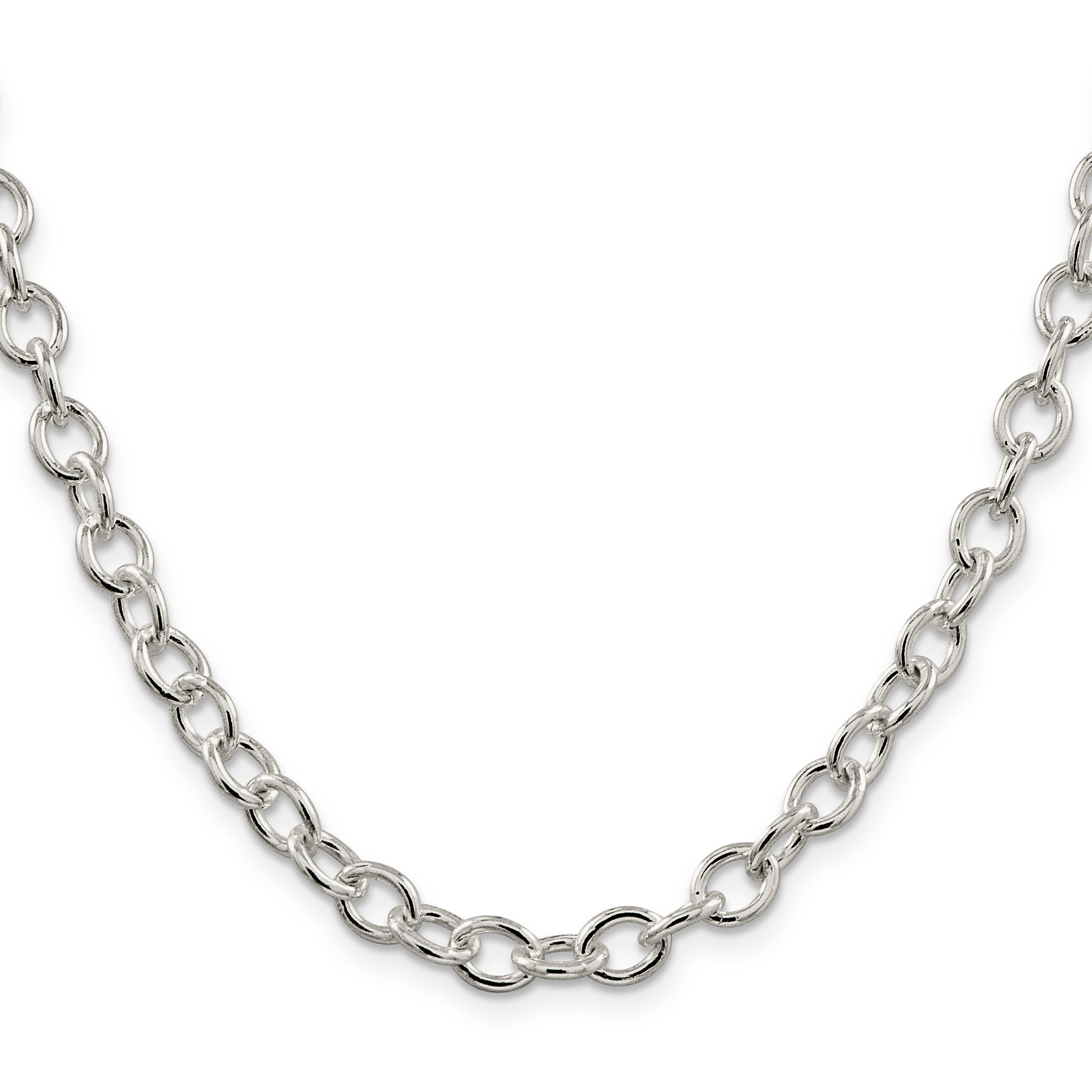 Oval Cable Chain Necklace in Sterling Silver, 6.8mm Secondary image