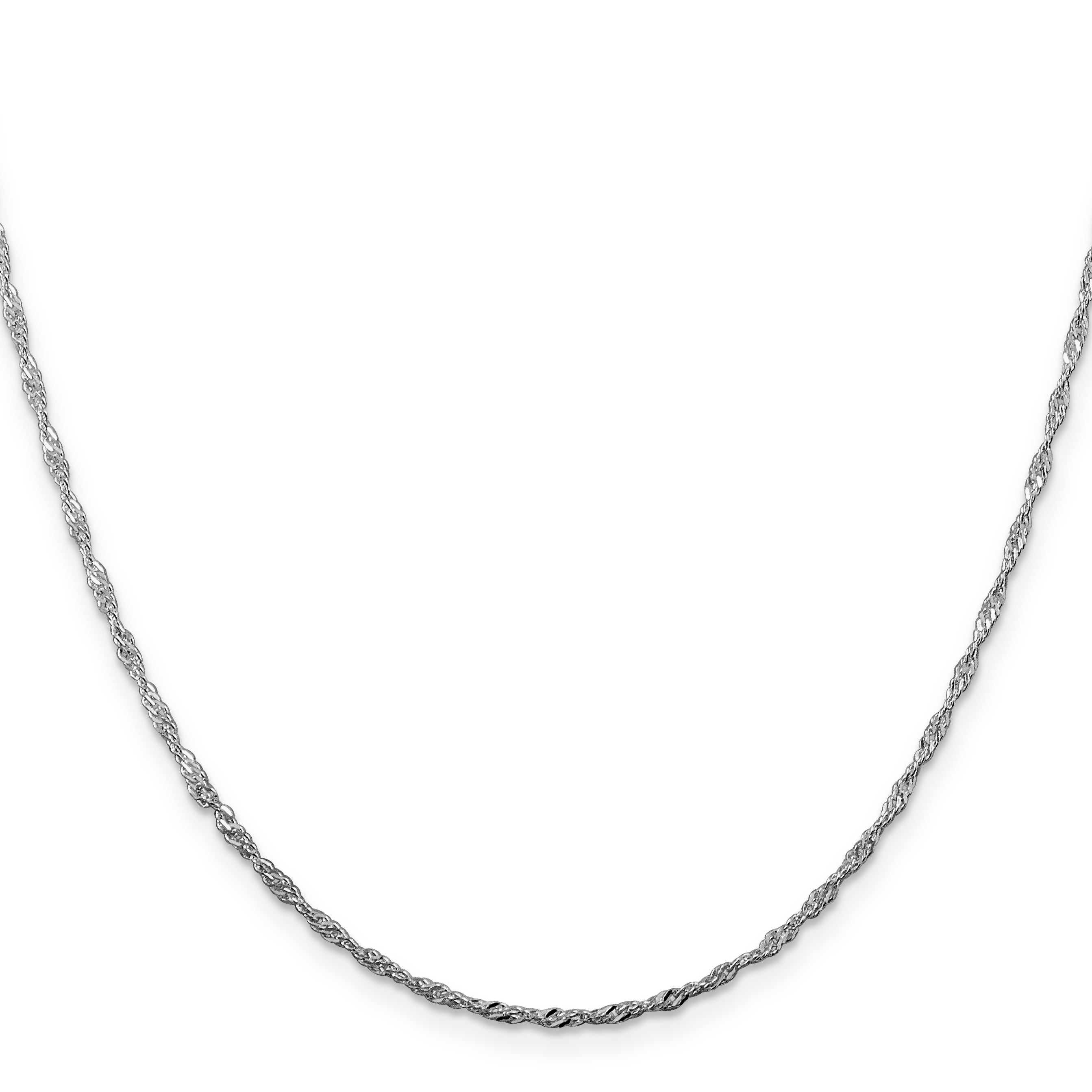 Sterling Silver Rhodium-Plated Singapore Chain Necklace 1.75mm