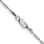 Sterling Silver Rhodium-Plated Singapore Chain Necklace 1.75mm