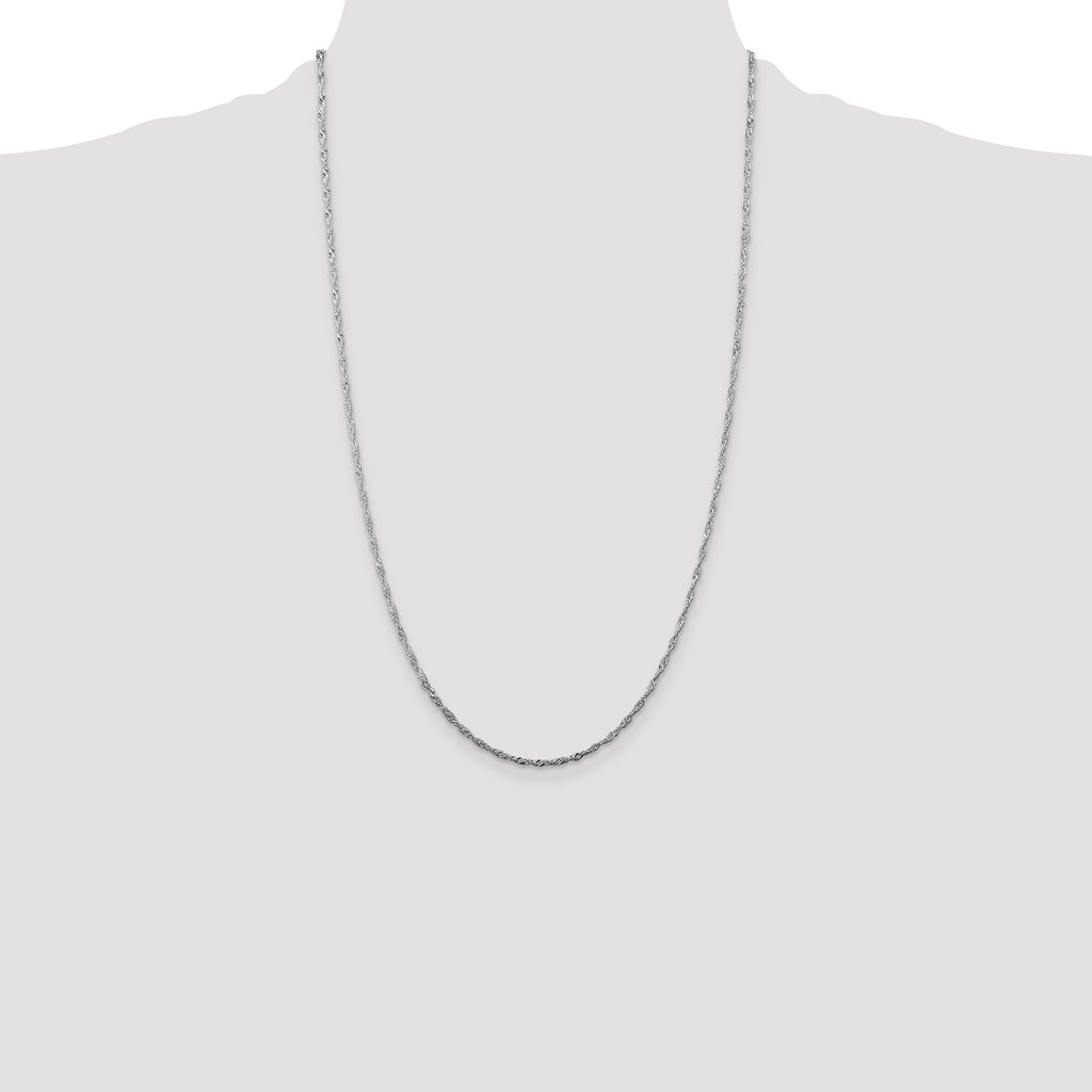 Sterling Silver Rhodium-plated 1.75mm Singapore Chain