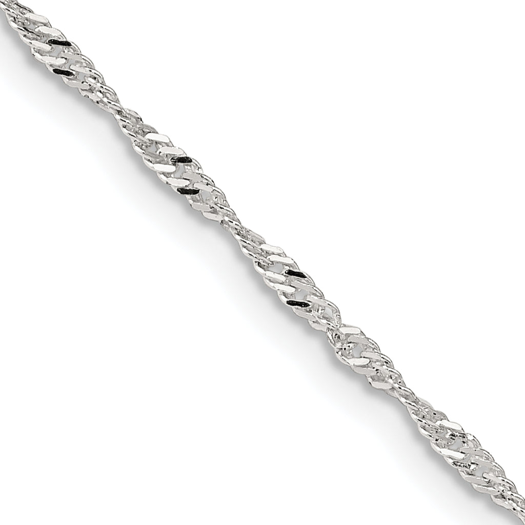 Sterling Silver 1.75mm Singapore Chain With Extension ext.