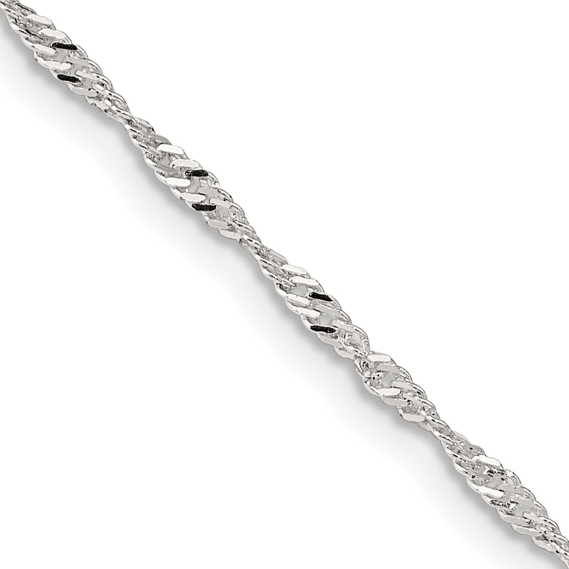 Sterling Silver 1.75mm Singapore Chain With Extension ext.