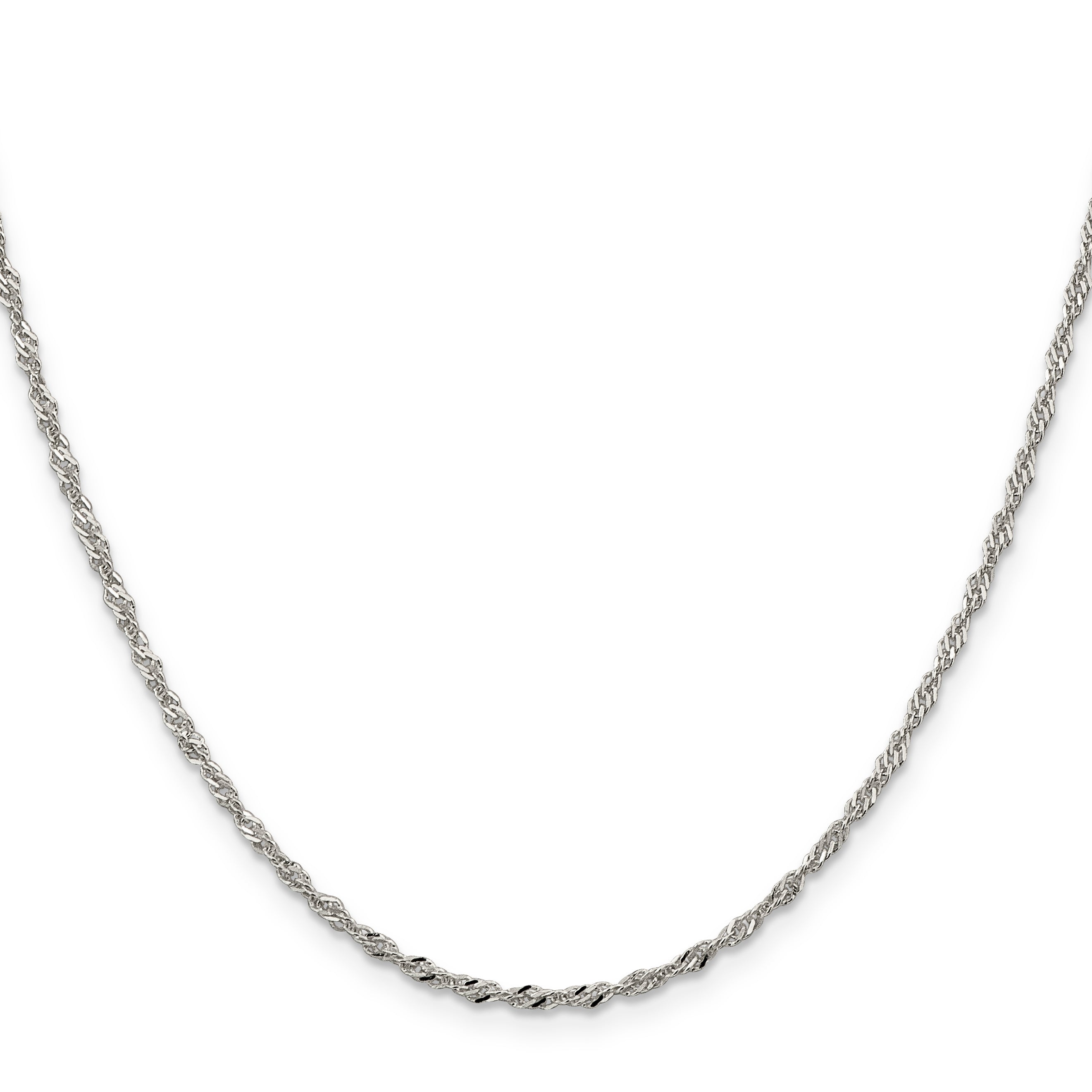 Sterling Silver 2mm Singapore Chain With Extension ext. Secondary image