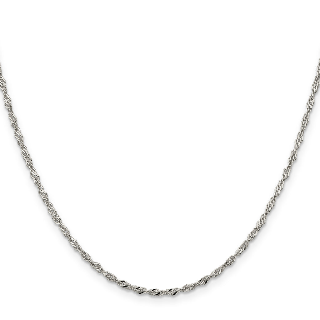 Sterling Silver 2mm Singapore Chain With Extension ext.