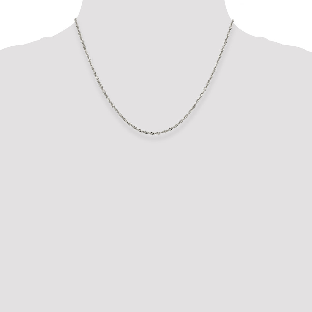 Sterling Silver 2mm Singapore Chain With Extension ext.