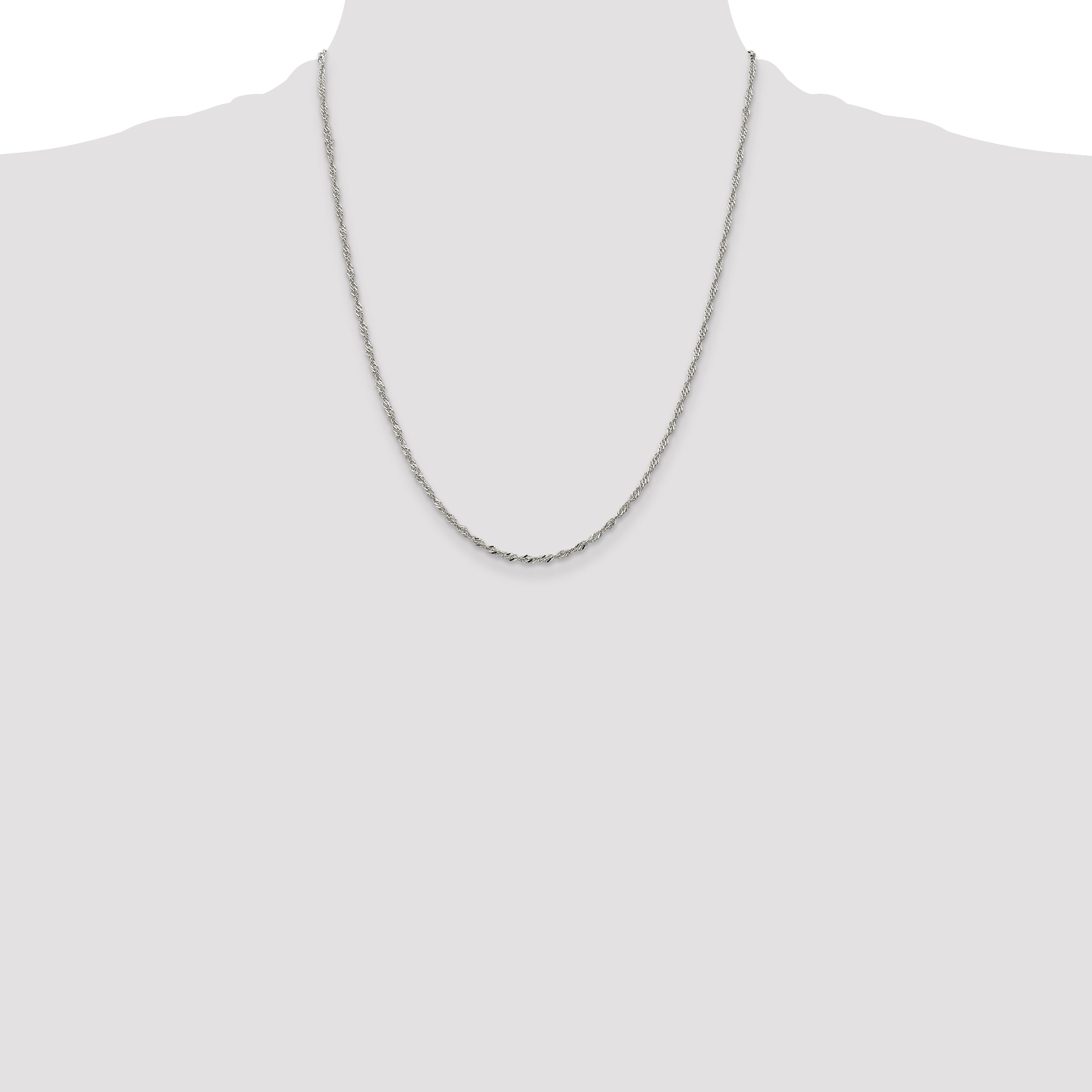 Sterling Silver 2mm Singapore Chain With Extension ext.