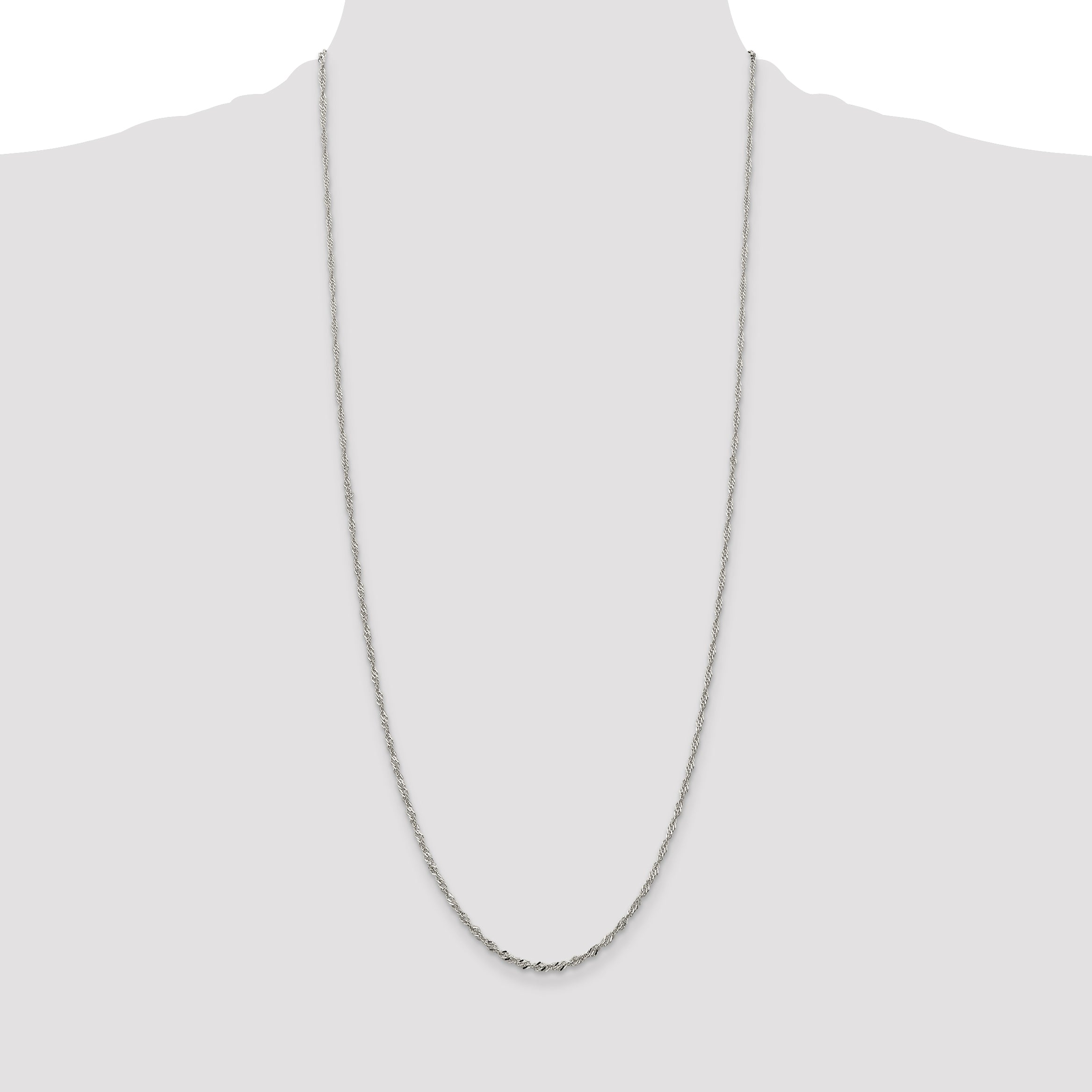 Sterling Silver Singapore Chain Necklace 2mm