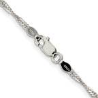 Sterling Silver Rhodium-plated 2mm Singapore Chain
