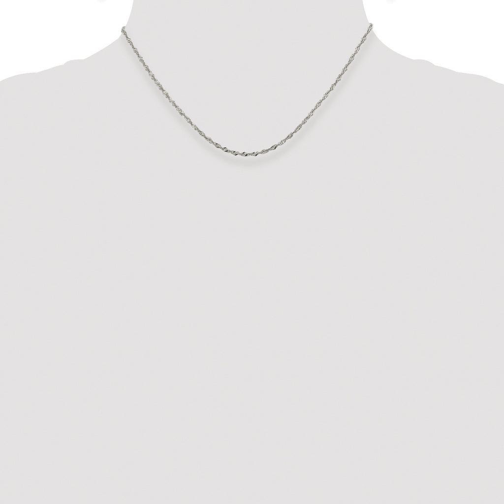 Sterling Silver Rhodium-plated 2mm Singapore Chain