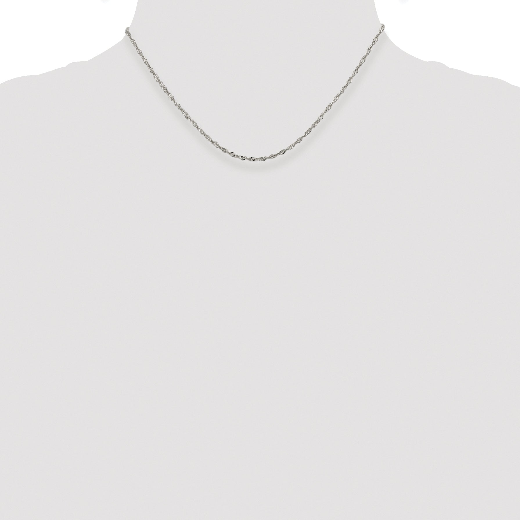 Sterling Silver Rhodium-plated 2mm Singapore Chain
