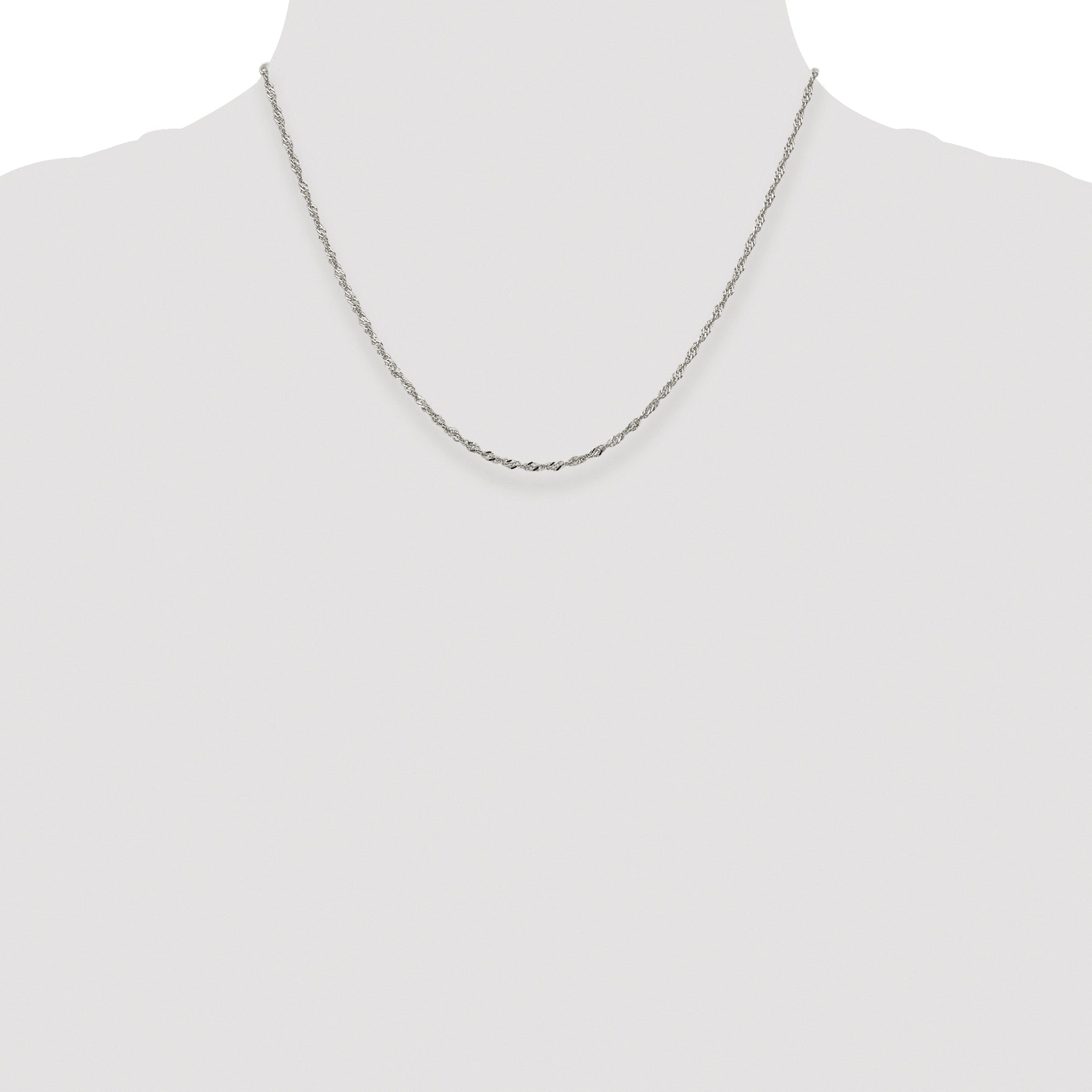 Sterling Silver Rhodium-plated 2mm Singapore Chain