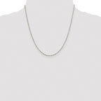 Sterling Silver Rhodium-plated 2mm Singapore Chain