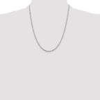 Sterling Silver Rhodium-plated 2mm Singapore Chain