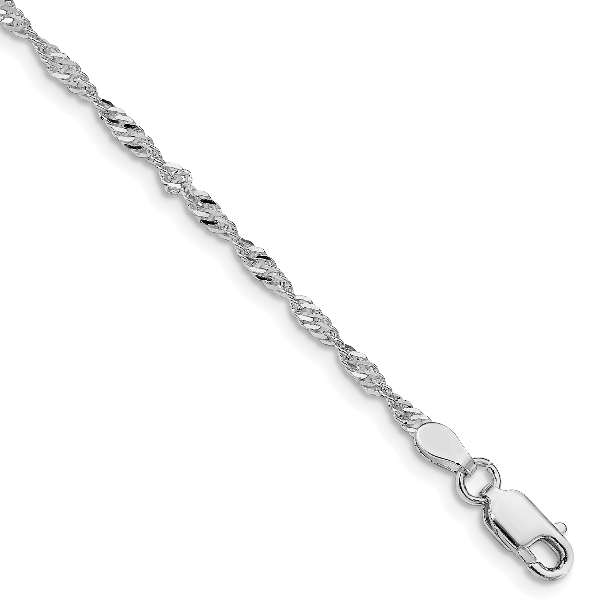 Sterling Silver Rhodium-plated 2mm Singapore Chain Main image