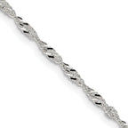 Sterling Silver Singapore Chain Necklace 2mm
