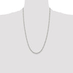 Sterling Silver 3mm Pav‚ Flat Figaro Chain