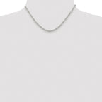 Sterling Silver Rhodium-plated 3mm Pav‚ Flat Figaro Chain