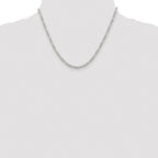 Sterling Silver Rhodium-plated 3mm Pav‚ Flat Figaro Chain