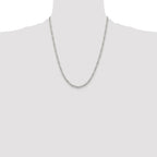 Sterling Silver Rhodium-plated 3mm Pav‚ Flat Figaro Chain