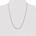 Sterling Silver Rhodium-plated 3mm Pav‚ Flat Figaro Chain