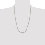 Sterling Silver Rhodium-plated 3mm Pav‚ Flat Figaro Chain