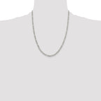 Sterling Silver 4mm Pav‚ Flat Figaro Chain