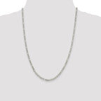 Sterling Silver 4mm Pav‚ Flat Figaro Chain