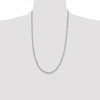 Sterling Silver 4mm Pav‚ Flat Figaro Chain
