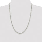 Sterling Silver Rhodium-plated 4mm Pav‚ Flat Figaro Chain