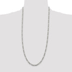 Sterling Silver 4.3mm Pav‚ Flat Figaro Chain