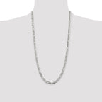 Sterling Silver 5.5mm Pave Flat Figaro Chain