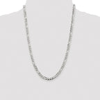 Sterling Silver Rhodium-plated 5.5mm Pav‚ Flat Figaro Chain