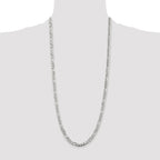 Sterling Silver Rhodium-plated 5.5mm Pav‚ Flat Figaro Chain