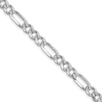 Sterling Silver Rhodium-plated 7.25mm Pav‚ Flat Figaro Chain