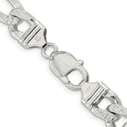 Sterling Silver 11.0mm Pav‚ Flat Figaro Chain