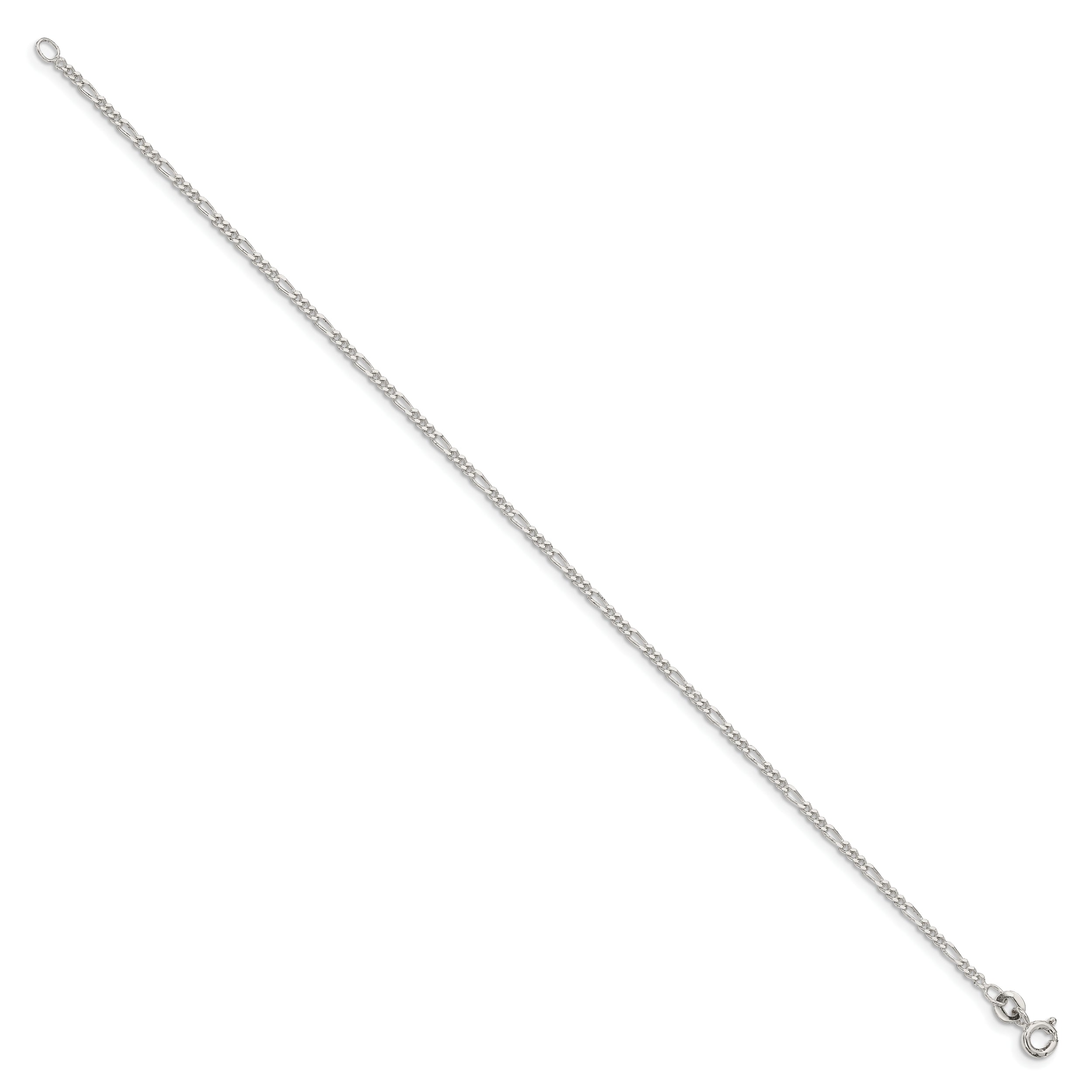 Sterling Silver 1.75mm Figaro Chain Anklet
